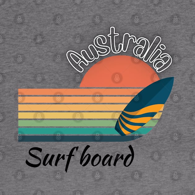 Australia surf board by TeeText